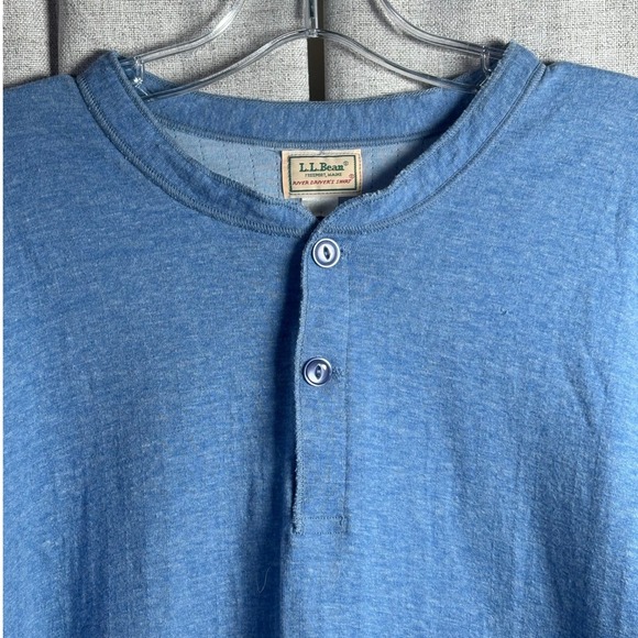 L.L. Bean Other - LL Bean River Driver's Shirt Mens Large Tall Blue Henley Wool Blend Made in USA